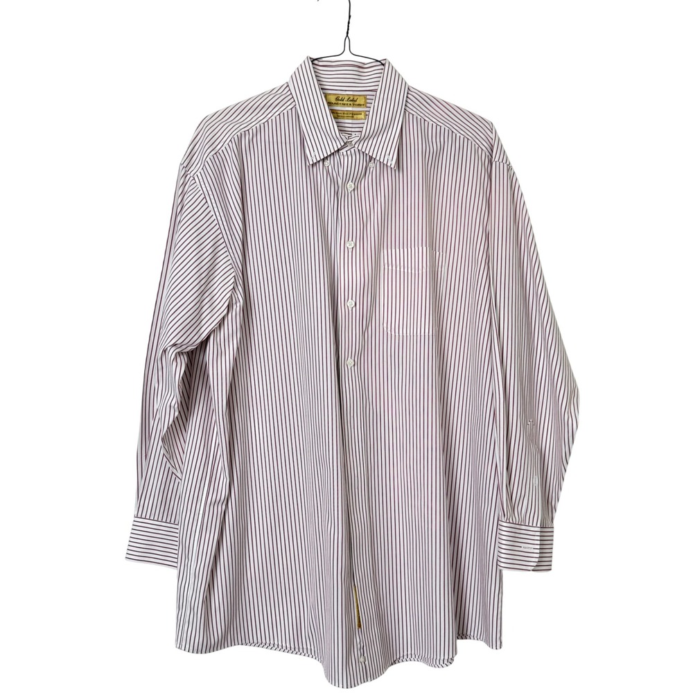 Lot of 6 Roundtree & Yorke Gold Label Mens Dress Shirts 17 34 Non-Iron Cotton - Picture 2 of 16